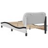 vidaXL Estructura de cama sin colch&oacute;n Hvar cuero sint&eacute;tico blanco y negro 80x200 cm