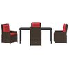 vidaXL Conjunto de Comedor de Jard&iacute;n 5 pcs Marr&oacute;n Polirat&aacute;n
