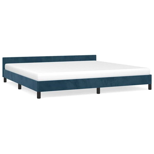 vidaXL Estructura cama sin colch&oacute;n terciopelo azul oscuro 200x200 cm