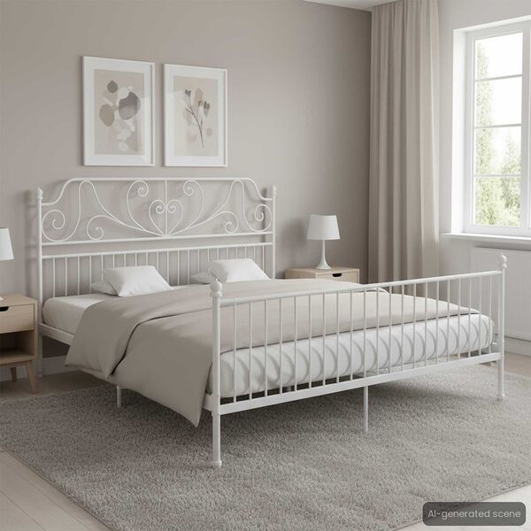 vidaXL Estructura de cama sin colch&oacute;n metal blanco 200x200 cm