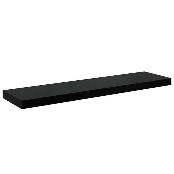 vidaXL Estante flotante de pared MDF gris brillo 90x23,5x3,8 cm