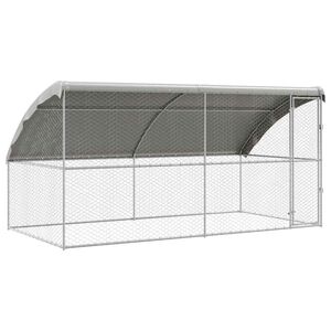 vidaXL Refugio para perros 2 pcs Plateado 4 x 2 x 2 m