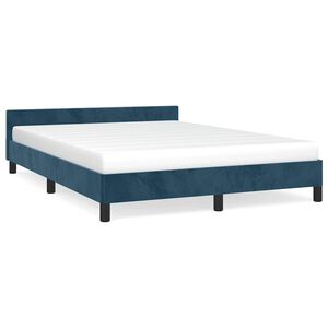 vidaXL Estructura de cama sin colch&oacute;n terciopelo azul oscuro 140x190cm