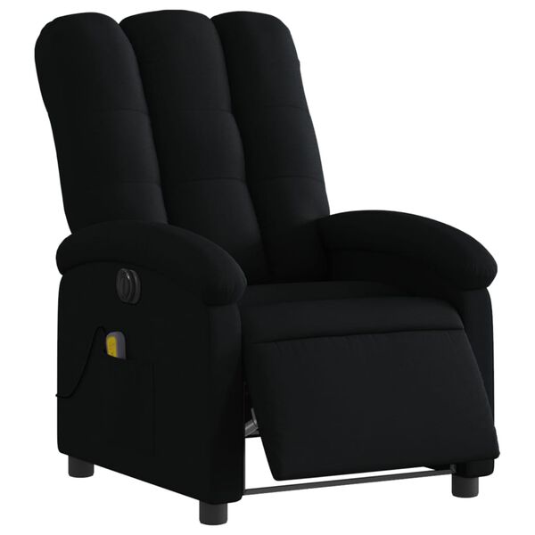 vidaXL Sill&oacute;n reclinable de masaje el&eacute;ctrico tela negro