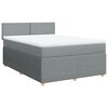vidaXL Cama box spring con colch&oacute;n tela gris claro 140x200 cm