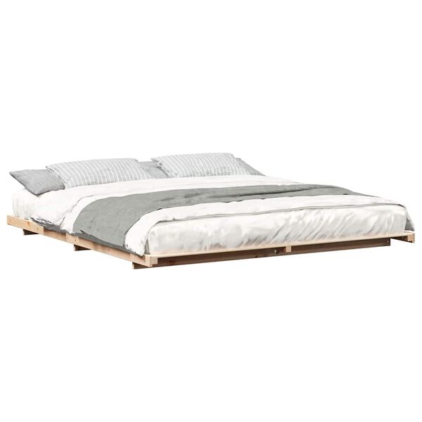 vidaXL Estructura de cama Marrón 180 x 220 cm Madera maciza de pino