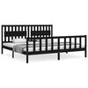 vidaXL Estructura de cama con cabecero madera maciza negro 200x200 cm