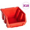 vidaXL Kit de cajas de almacenaje 32 pzas paneles de pared rojo/negro