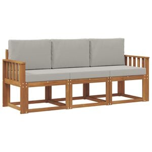 vidaXL Conjunto de sof&aacute;s de exterior 3 pcs Gris Natural y Claro