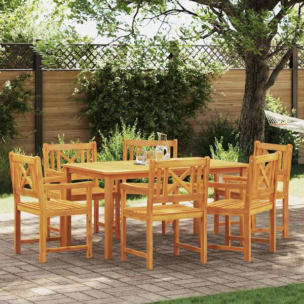 vidaXL Conjunto de Comedor de Jard&iacute;n 7 pcs Marr&oacute;n