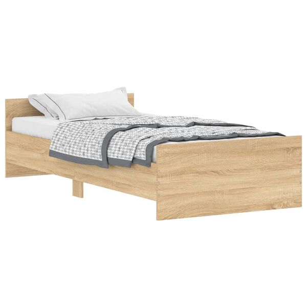 vidaXL Estructura de cama sin colchón madera roble Sonoma 90x200 cm