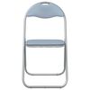 vidaXL Silla Plegable 2 pcs Gris 48 x 43,5 x 81 cm Cuero sint&eacute;tico