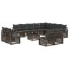 vidaXL Conjunto de sof&aacute;s de jard&iacute;n 13 uds. Gris rat&aacute;n sint&eacute;tico