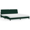 vidaXL Cama con colch&oacute;n terciopelo verde oscuro 200x200 cm