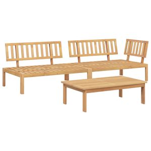 vidaXL Set de sof&aacute;s de palets de jard&iacute;n 3 pzas madera maciza de acacia