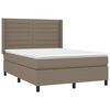 vidaXL Cama box spring con colch&oacute;n tela gris taupe 140x190 cm