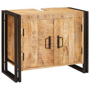 vidaXL Mueble de lavabo Marr&oacute;n 71 x 33 x 58 cm Madera de mango maciza