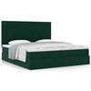 vidaXL Estructura de cama otomana colchones terciopelo verde oscuro