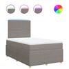 vidaXL Cama box spring con colch&oacute;n tela gris taupe 120x190 cm
