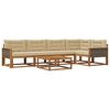 vidaXL Conjunto de sof&aacute;s de exterior con coj&iacute;n 6 pcs Natural y Beige