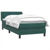 vidaXL Cama box spring con colch&oacute;n terciopelo verde oscuro 90x220 cm