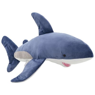 vidaXL Tiburón de peluche azul y blanco