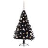 vidaXL &Aacute;rbol de Navidad Artificial Preiluminado Negro 120 cm PVC