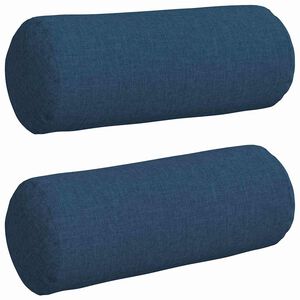 vidaXL Cojines Bolster 2 uds. tela Azul &Oslash; 15 x 40 cm