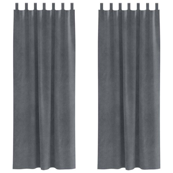 vidaXL Cortinas opacas 2 pcs Gris Claro 140 x 225 cm Terciopelo