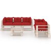 vidaXL Muebles de jard&iacute;n de palets 6 pzas y cojines madera de pino