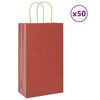vidaXL Bolsas de papel con asas 50 uds rojo 21x11x36 cm