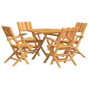 vidaXL Juego de comedor para jard&iacute;n 5 piezas madera maciza de teca