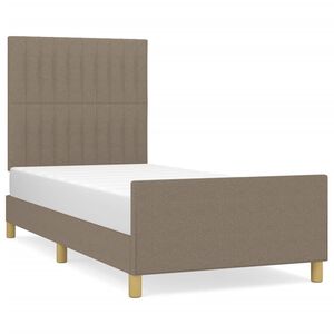 vidaXL Estructura de cama sin colch&oacute;n tela taupe 90x200 cm