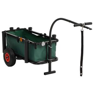 vidaXL Carrito de pesca con bolsa de acero negro
