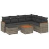 vidaXL Set de sof&aacute;s de jard&iacute;n 8 pzas y cojines rat&aacute;n sint&eacute;tico gris