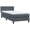vidaXL Cama box spring con colch&oacute;n terciopelo gris oscuro 100x210 cm