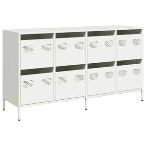 vidaXL Aparador de acero laminado en fr&iacute;o blanco 135x39x73,5 cm