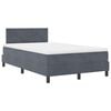 vidaXL Cama Box Spring LED con LED Gris oscuro 120 x 200 cm Terciopelo