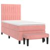 vidaXL Cama box spring con colch&oacute;n terciopelo rosa 90x190 cm