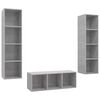 vidaXL Set de muebles de salón 3 pzas madera ingeniería gris hormigón
