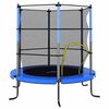vidaXL Cama el&aacute;stica con red de seguridad redonda azul 140x160 cm