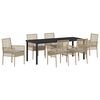 vidaXL Conjunto de Comedor de Jard&iacute;n 7 uds. Beige rat&aacute;n sint&eacute;tico