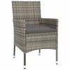 vidaXL Set de comedor de jard&iacute;n 11 pzas y cojines rat&aacute;n sint&eacute;tico gris