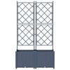 vidaXL Macetero de Jard&iacute;n 2 pcs Gris 80 x 40 x 143 cm Pl&aacute;stico