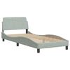 vidaXL Cama con colchón Dover terciopelo gris claro 90x200 cm