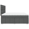 vidaXL Cama box spring con colch&oacute;n tela gris oscuro 200x200 cm