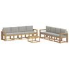 vidaXL Conjunto de sof&aacute;s de exterior 9 uds. Blanco y Gris Claro