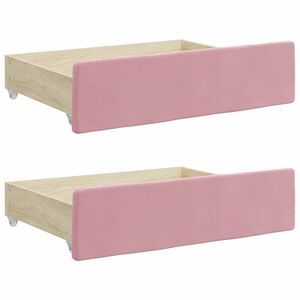 vidaXL Cajones de cama 2 uds madera de ingenier&iacute;a y terciopelo rosa