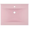 vidaXL Lavabo de lujo con grifo cer&aacute;mica 60x46 cm rosa mate