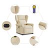 vidaXL Sill&oacute;n de masaje el&eacute;ctrico reclinable elevable tela crema